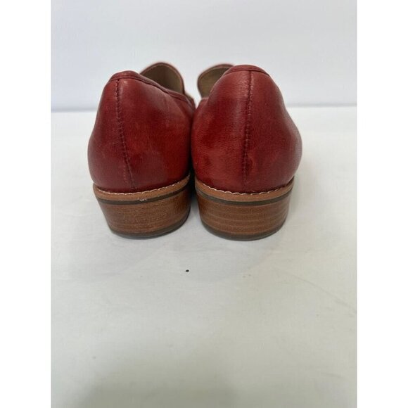 Sofft Women's Red Leather Chain Loafers Slip On Comfort Shoes Flats Size 6M - Picture 4 of 14